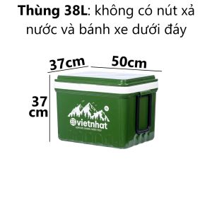 Thùng đựng đá vuông 38 45 60 80L nhựa VIỆT NHẬT - Giữ nhiệt nóng lạnh - 3978/45/60/62
