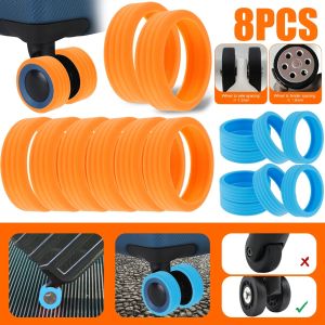 8PCS Luggage Wheels Protector Silicone Wheels Caster Shoes Travel Luggage Suitcase Reduce Noise Wheels Cover