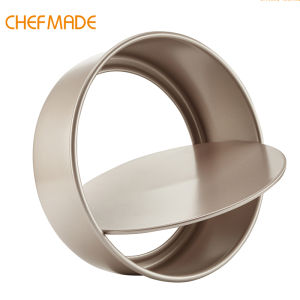 CHEFMADE  6 Inch Round Cake Pan Champagne Gold Cake Mould Removable Cake Mould With Movable Bottom WK9052