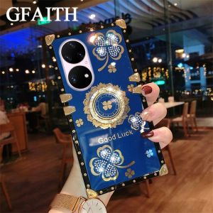 GFAITH Phone Case Infinix NOTE 12 2023 / NOTE 12 Pro 4G 5G Casing Ins Luxury Fashion Hard Straight Sided Square Diamond Acrylic Case Ring Bracket