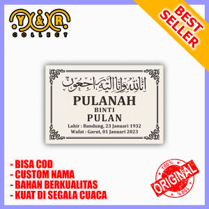 Batu Nisan Makam Ukuran 20x30 cm Kaligrafi Nisan Granit Cream