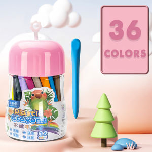 Wax Crayons No Mess Wax Colouring Pencil Case Non-Toxic Easy to Hold Childrens Colouring Art Supplies Crayons Christmas Birthday Gift