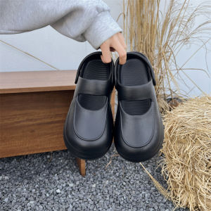 Free Shipping Thick-Soled Slippers Japanese-Style Student Sandals WomenS Summer Outdoor Slippers Non-Slip Height-Increasing Half-Slippers WomenS Summer Outdoor Slippers Non-Slip Height-Increasing Half-Slippers
