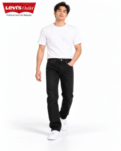 Levis 501 Original Classic Straight Fit Denim Black Jeans for Men - High-Quality Full Length Regular Waist