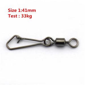 GUAIB 50Pcs Fishing Tools Fishing Hook Interlock with Hooked Snap Fishing Bearing Tackle Connector Swivels