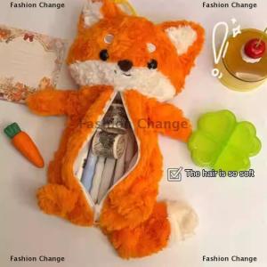 [COD] Fashion Change Cute Plush Pen Bag Cartoon Fox Doll Pencil Case Large Capacity Stationery Organizer Students