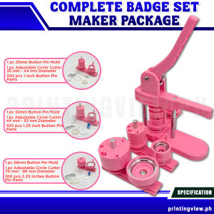 Printing View - Pink Button Maker Machine | 25mm 32mm 58mm Mold Set for DIY Badges