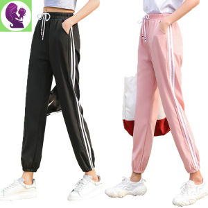 Summer S-3XL quick-dry Sports Pants Woman Plus Size High Waist Harem Pants Womans Pocket Long Trousers Ladies Girl Outdoor Solid Color Casual Loose Cropped Pants Korean Overalls