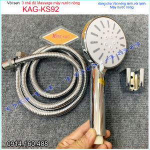 [HCM]Dây tay sen KAG-KS92 vòi hoa sen tròn lớn nhiều chế độ mạ Chrome bóng tia nước mạnh sử dụng tốt