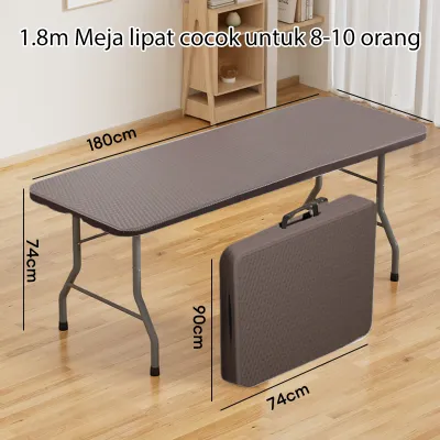 Meja Lipat Portable 1.2/1.5/1.8M Plastik Tebal Anti Goyang Kuat Awet Serbaguna Meja Jualan Makan Indoor Outdoor