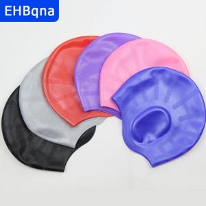 [COD] EHBqna SPORTS Adults High Elastic Swimming Caps Men Women Waterproof Swimming Pool Cap Protect Ears Long Hair Large Silicone Diving Hat