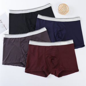 Bộ 4 Món Quần Lót Nam Thoáng Khí Quần Lót Ngoại Cỡ Quần Lót Boxer Lụa Lạnh Co Giãn Đồ Lót Mềm