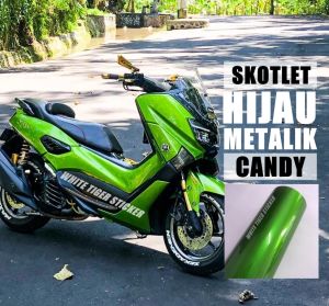 SKOTLET STIKER MOTOR HIJAU METALIK CANDY SCOTLITE HARGA PROMO