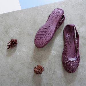 SandSo - 1151 Polos Shoes Sepatu Karet Rubber Wanita Sandal Perempuan Dewasa Jelly Flat Teplek Slip On Slipper Flip Flop Flipper Balet Tapak Sendal Slide Slop Selop Sol Sole Mule Anti Selip Licin Air Rumah Kamar Mandi Pantai Empuk Plain Polos