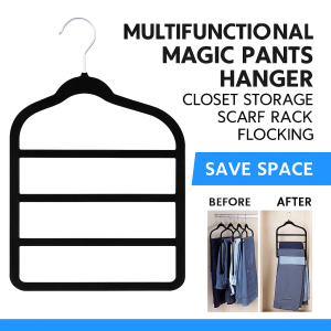 Nonslip Coat Rack Non-slip Black Storage Multilayer Multifunction Pants Rack Drying Rack Multifunctional Closet Storage Holder