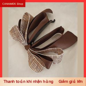 CS 2022 New Ribbon Bow Chuối Clip Dễ Thương Ngọc Trai Tóc Pins Barrette Phụ Nữ Phụ Kiện Tóc Thời Trang Màu Rắn Thanh Lịch Tóc Claw