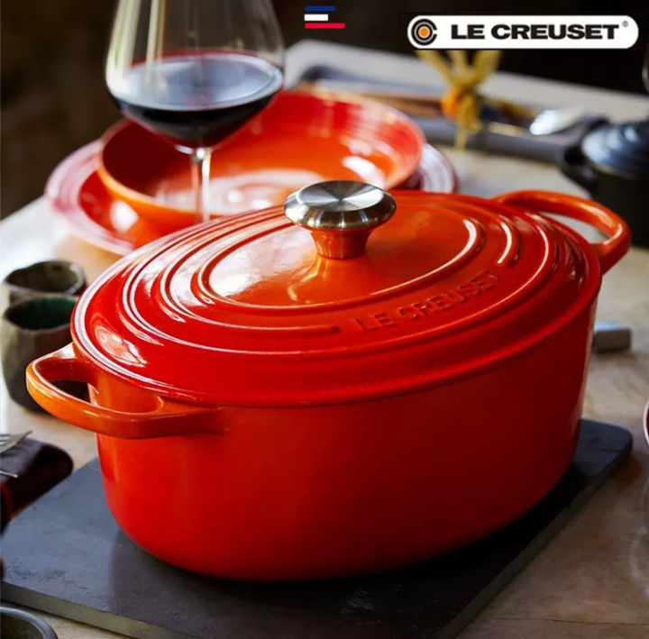 France Le Creuset Enamel Cast Iron Pot 31cm Oval Cast Iron Stew Pot