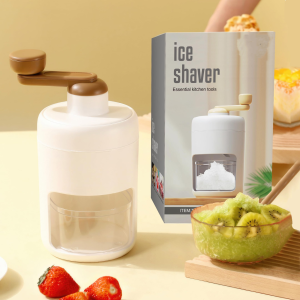 Portable Manual Ice Shaver for Kitchen & Bar - Compact Ice Cracker with Large Capacity Storage