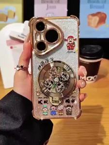 【Ship in 24H】Money Rolling Suitable for 16 Phone Case 13promax Electroplating Shock-resistant 15 Rotating Bracket 14 National Trendy Style 12