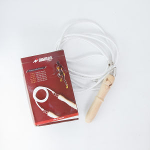 เชือกกระโดดยี่ห้อ BIGMAN (400S) ด้ามไม้แท้ เชือกผ้าสานสุดคลาสสิก