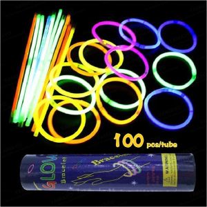 100pcs Glow Sticks Bulk Fluorescence Stick Dance Concert Party Light Props Diy Bracelets Love Letters Neon Wedding Hari Raya Decoration Party Supplies