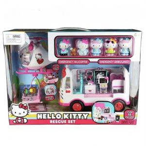 Christmas Gift Halloween Hello Kitty Children Original Cartoon Anime Rescue Helicopter Ambulance Toys Ornament Sanrio Girl Holiday Kawaii Fashion Gift