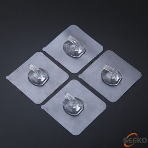 Seeko Adhesive Wall Hook Reusable Anti-skid Traceless Heavy Duty Stick on Bathroom Kitchen 10 Pcs