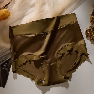 Lizida Lụa băng Tóm Tắt Traceless eo cao kích thước lớn lụa dâu tằm Kháng Khuẩn Đáy Quần Quần Lót Cho Phụ Nữ