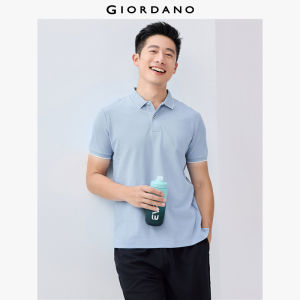 Giordano ผู้ชาย เสื้อยืดPOLOแขนสั้นปิเก้ขอบบล็อคสี Free Shipping 01011425