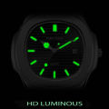 PABLO RAEZ Latest Model 2755 Waterproof Business Style Square Men's Watch With Steel Band Calendar. 
