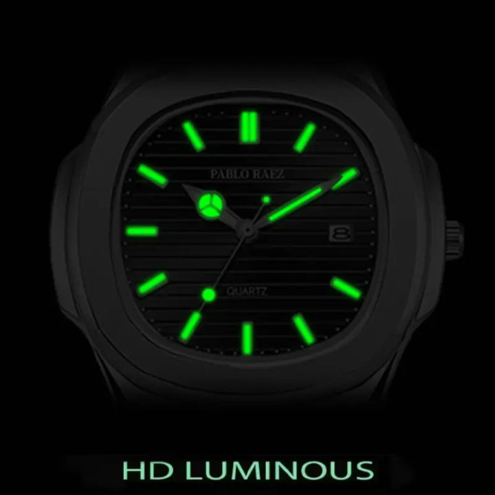 PABLO%20RAEZ%20Latest%20Model%202755%20Waterproof%20Business%20Style%20Square%20Men's%20Watch%20With%20Steel%20Band%20Calendar%20-%20Image%203