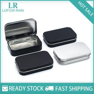 LF Wholesale✨Flash Sale ✨ Metal Rectangular Empty Mini Tin Box Tinplate Push Candy Cases Bins Jar Hinged Containers Small Organizer Storage Box
