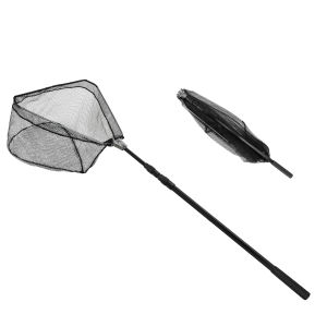 SANLIKE Retractable Folding Fishing Net Telescoping Aluminum Alloy Pole Fly Fishing Landing Net Folding Fish Landing Net Fishing Tackle Accessories