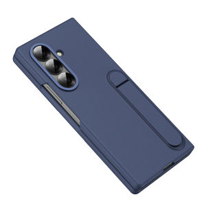 Matte Metallic Z Fold 3 4 5 6 7 Standing Case Cover Camera Protection Samsung Galaxy Z Fold5 Fold6 Fold7 Casing Ultra Slim Anti-Drop Durable Hard PC Phone Case with Metal Lens Rim