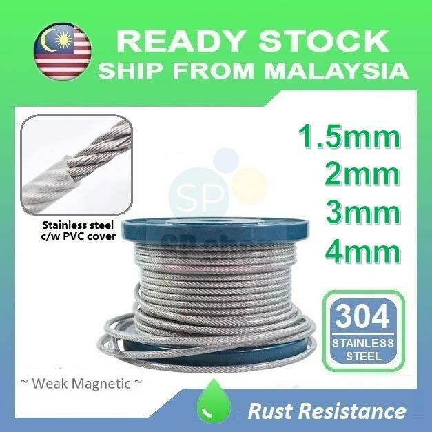 Steel Punch 3/32 In Punch Metalworking Punches 100 Ft Coil Of 304 Stainless Steel Wire Rope Cable - 3/32 Inch, 7x7 Strand With Stops 304 3/32 7x7 Cable 100 Ft Coil With Sleeves