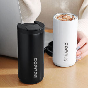 400ML Portable Coffee Mug Leak Proof Flask Thermos Hot Water Stainless Steel  Gradient Color Coffee Cup