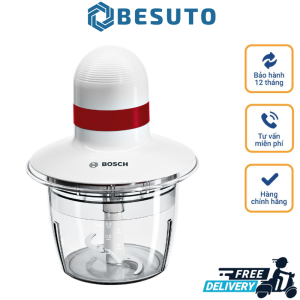 Máy Xay Thịt Bosch MMRP1000 Máy Xay Thịt Đa Năng Máy Xay Thực Phẩm Lưỡi Xay Thép Không Gỉ Công Suất 400W Dung Tích 800ml Nhập Đức BH 12 Tháng