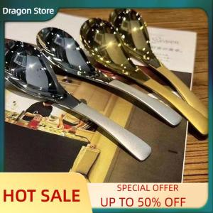 Dragon Stainless Steel Soup Spoons Home Kitchen Ladle Capacity Mirror Polished Flatware For Coffee Tableware