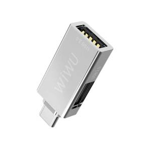 WIWU USB C to Dual USB AdapterUSB-C to USB 3.0 +USB 2.0 Adapter for MacBook Pro 2019/2018MacBook Air 2018Surface Goand More Type-C devicesUSB Type-C to USB