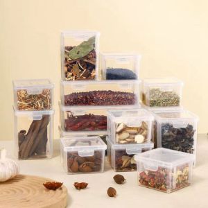 ANGY Trong suốt Hộp đựng gia vị đóng gói Niêm phong Nhựa Hộp gia vị Ớt Khô Hộp đựng trà Giữ tươi Hộp đựng gia vị Cho nhà bếp