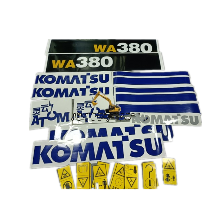 Machine Logo Sticker Komatsu Excavator sticker WA380-3 whole machine logo sticker dangerous ...