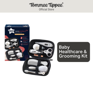 Tommee Tippee Baby Healthcare and Grooming Kit 9x Essential Newborn Care Items for Home and Travel Wipe-Clean and Waterproof Travel Case