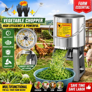 Stainless Steel Automatic Vegetable Chopper & Grass Crusher - Multifunctional Small Home Poultry Feed Processor for Chickens Livestock Breeding & Vegetable Cutting