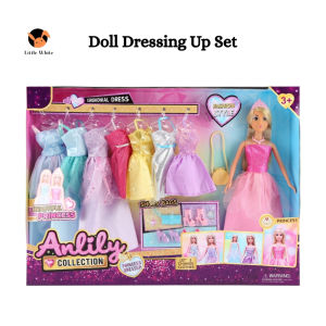 Little White Doll Set Pretend Play Supermarket Dressing Set Kids Girls Toy Mainan patung 儿童娃娃套装玩具家家酒
