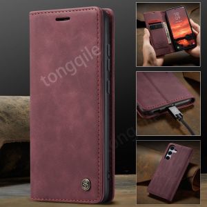 Leather Flip Case For Samsung Galaxy S25 FE S24 Plus Ultra S25Ultra S25FE SAM 5G 2025 Phone Cover Casing Luxury Leather Card Slot Wallet Stand Holder Shockproof Bumper Soft TPU Edge