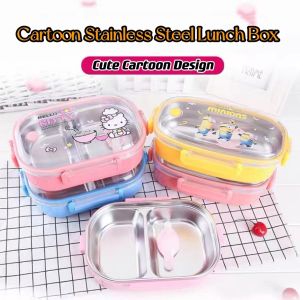 Cute Cartoon Stainless Steel Lunch Box Sealed Bento Box / 不锈钢保温盒可爱卡通分隔密封便当盒