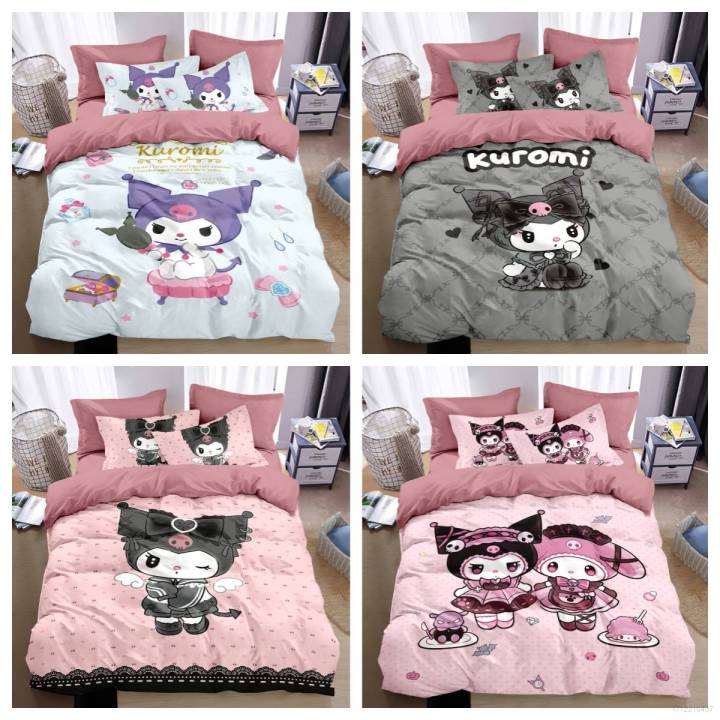 FX Sanrio Kuromi 3in1 Bedding Set Bed Sheet Quilt Cover Home Bedroom ...