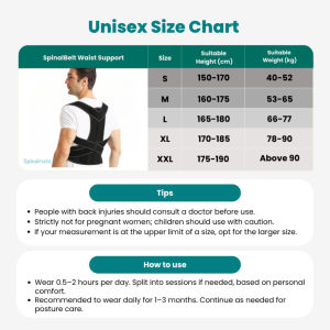 Ready stock🇲🇾Spinalmate SpinalBrace anti-Hunchback Posture Correction Lumbar Support Spine Brace背部矫正带防驼背护腰带纠正器矫姿带