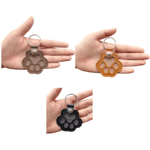 3Pcs Pet Hair Memorial Keychain Pet Claws Pendant Leather Keychain Keyring Accessories Bag Charm for Pet Lovers