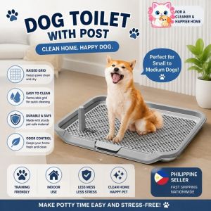 Dog Potty Training Toilet Tray for Puppy Small Medium Dog with Detachable Post Indoor Pee Pad
